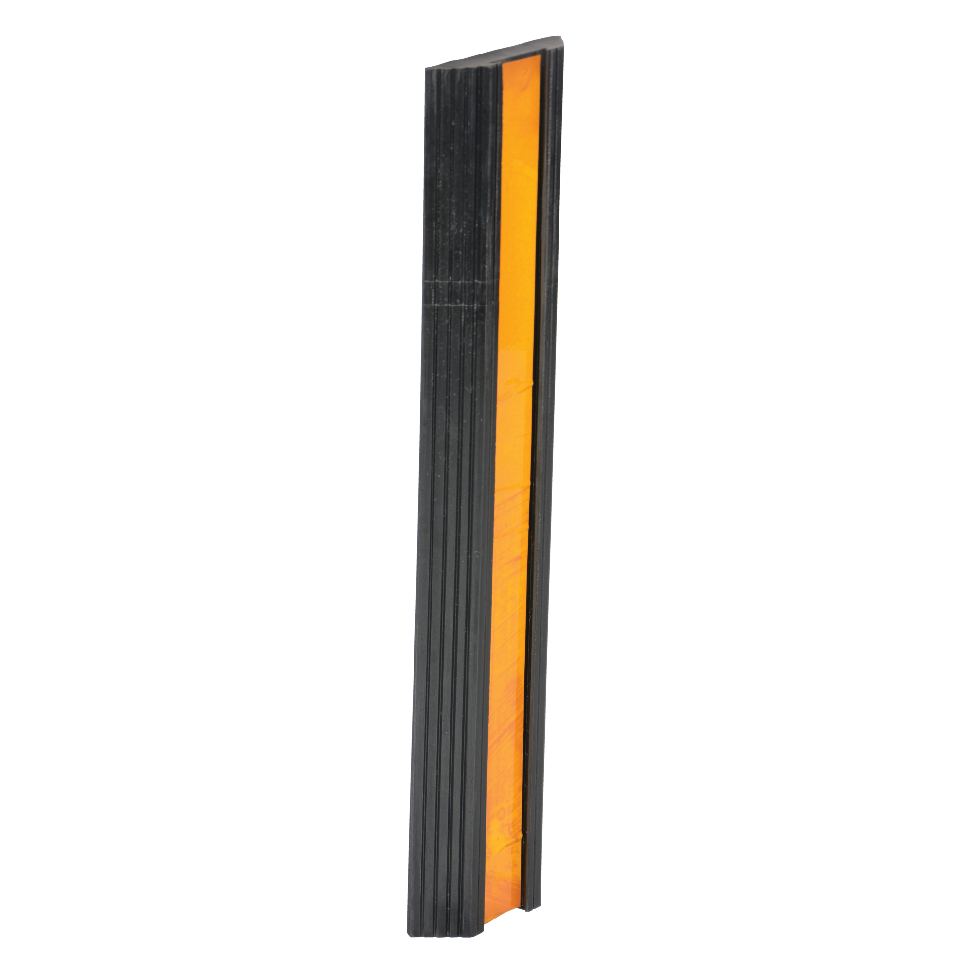 Vestil Extruded Rubber Bumper Stop - 24in. Length, High Impact Resistant, Reflective Yellow Tape, Model# BS-24
